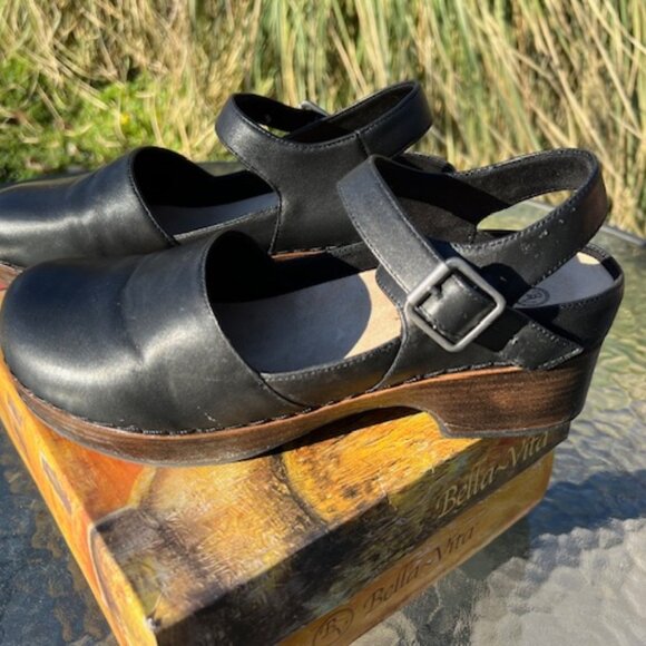 Bella Vita Jaycina Contemporary Clog Black Leather 9WW - Picture 3 of 7